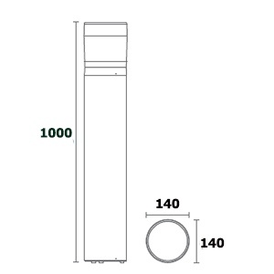 ขนาดโคมไฟเสาสนาม bollard light-DEEGAN-ขั้วe27