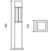 ขนาดโคมไฟสนาม BOL-0213