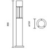 ขนาดโคมไฟสนาม BOL-0214